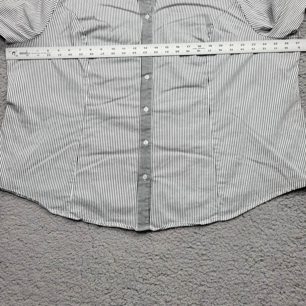 Lane Bryant Shirt Womens ' 26 White Black Striped Long Sleeve Button Up - Picture 9 of 15